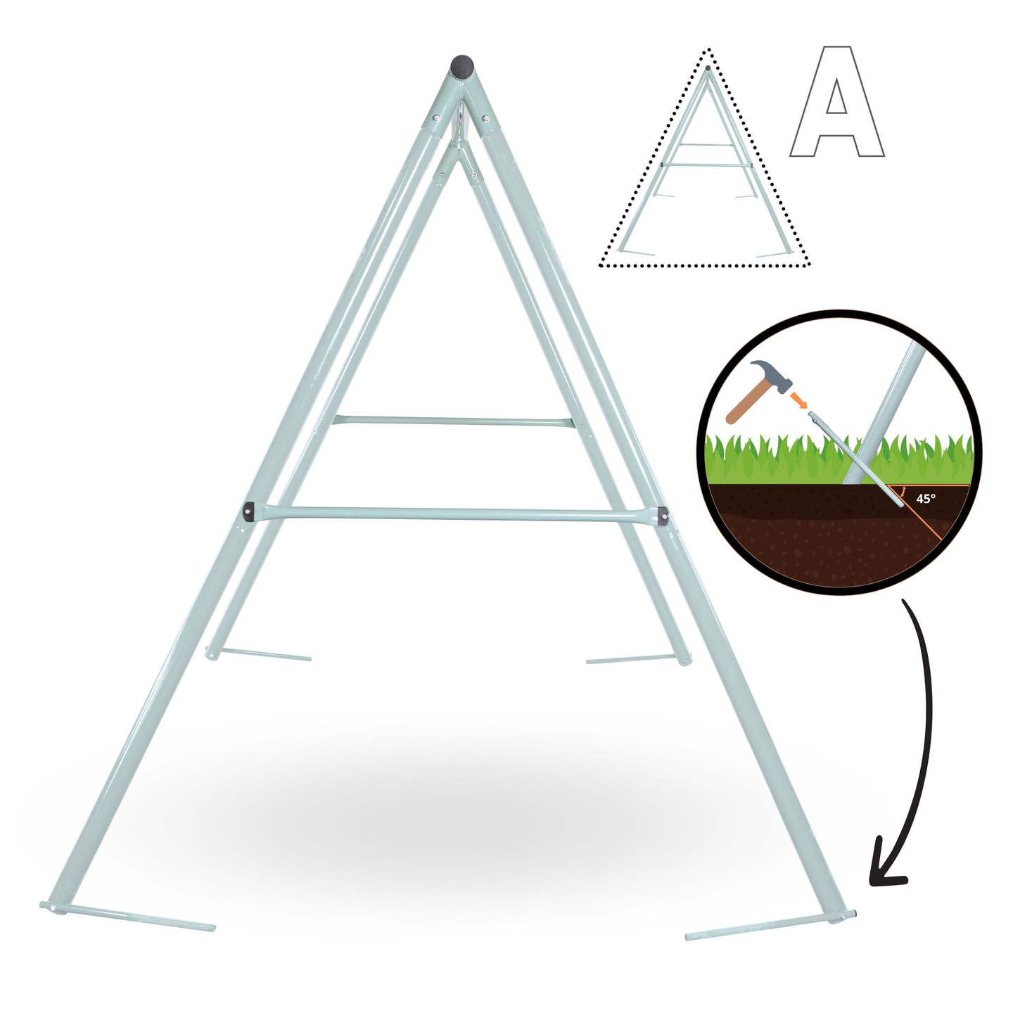 Záhradná hojdačka typu bocianie hniezdo s rámom a lanami