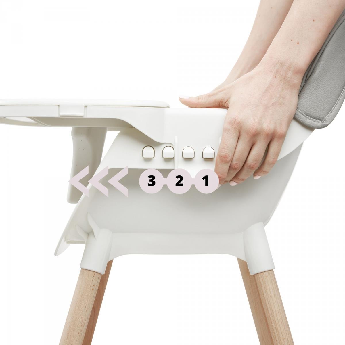 Kŕmna stolička AMELIA 3v1 Moby-System, sivá