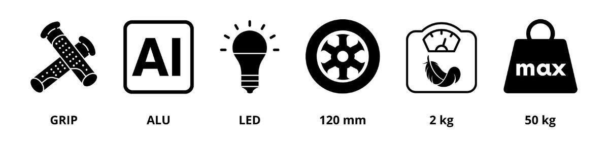 Trojkolesová balančná kolobežka TRINGO 3-8 rokov - čierna + svietiace LED kolesá