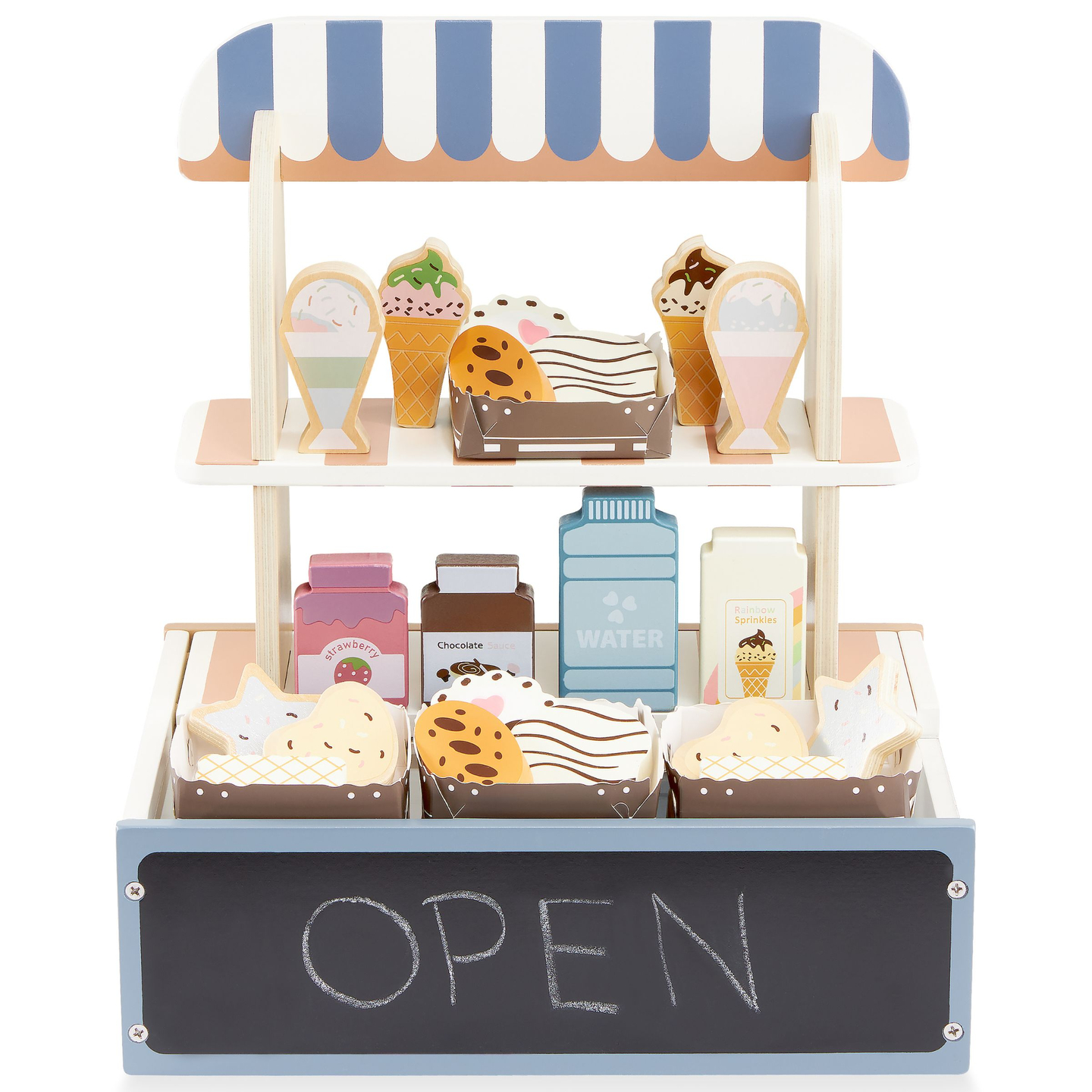 Skladací drevený obchod - kaviareň, cukráreň s príslušenstvom