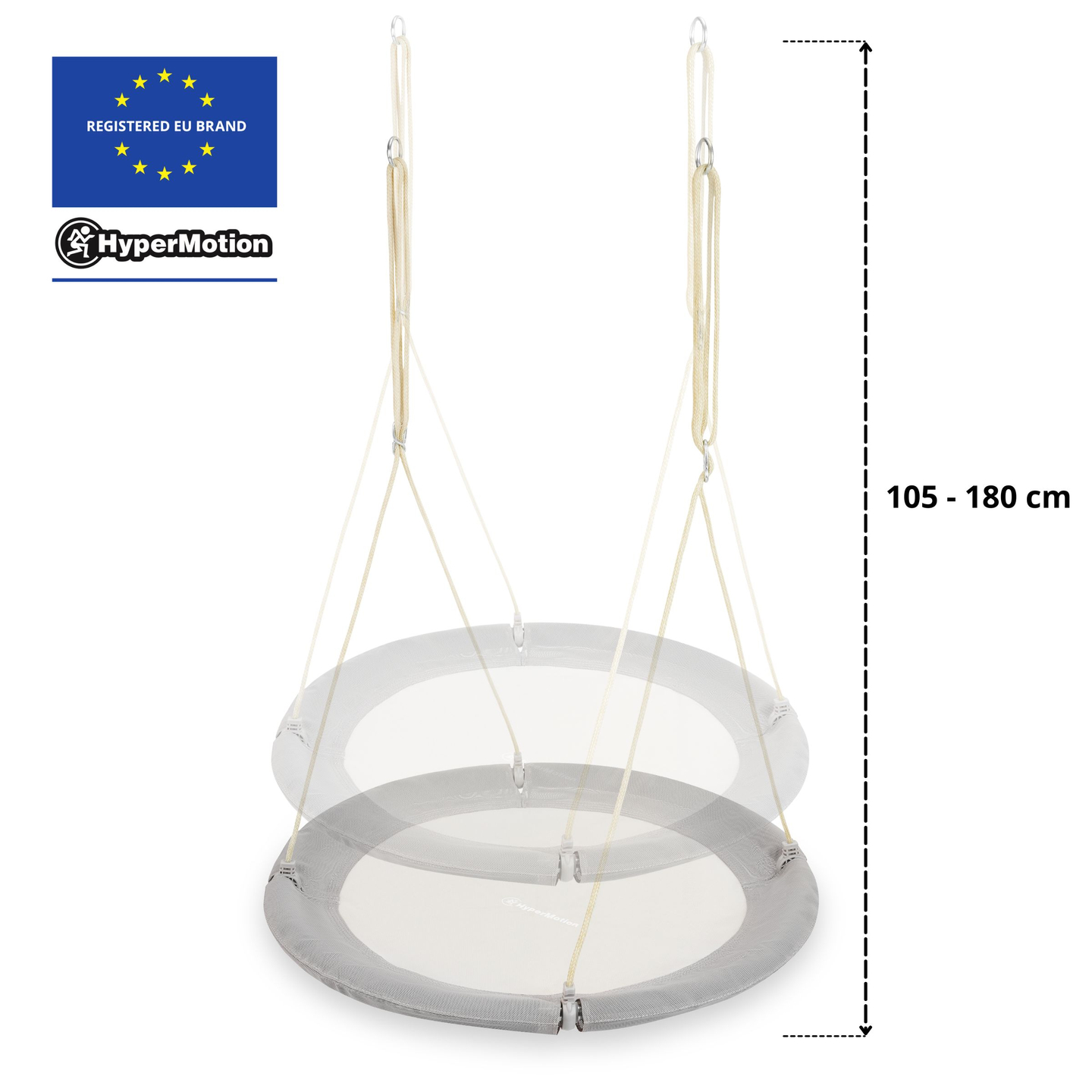 Hojdačka HyperMotion Bocianie hniezdo - priemer 100 cm, sivá farba