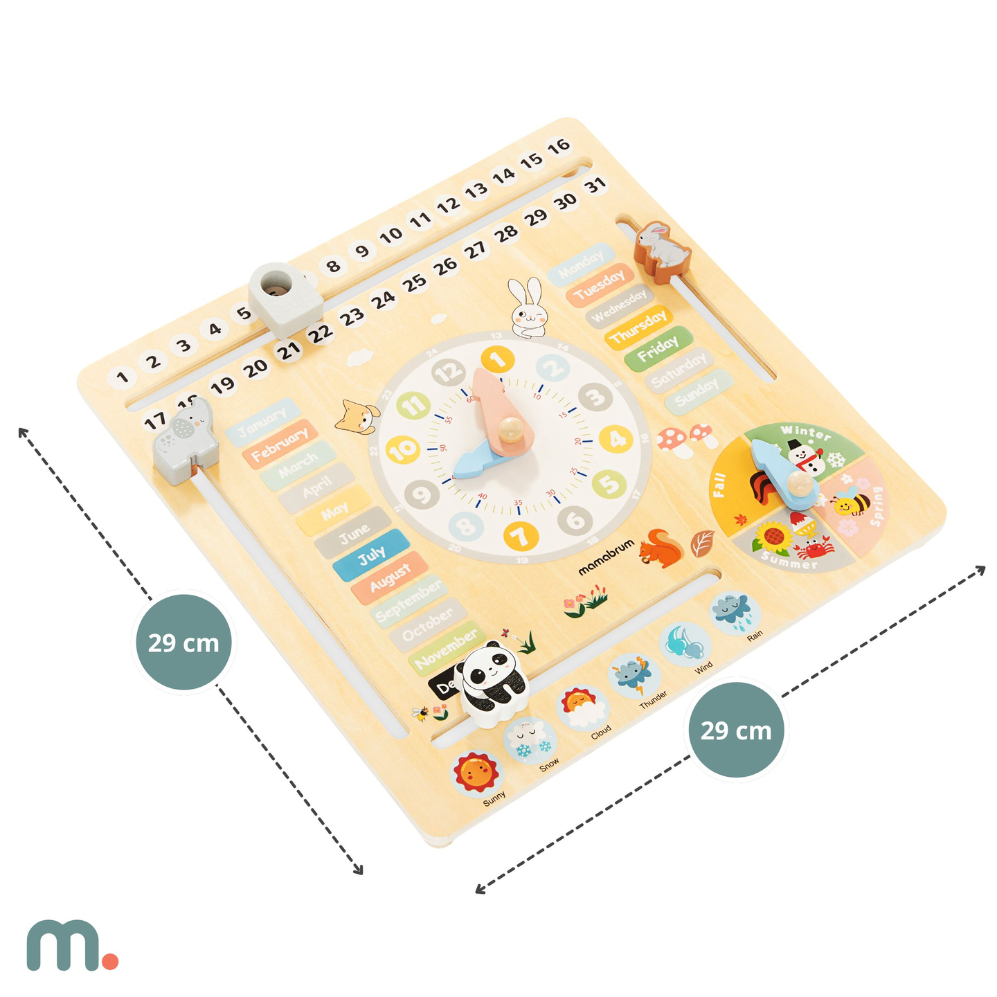 Drevený detský kalendár 6v1