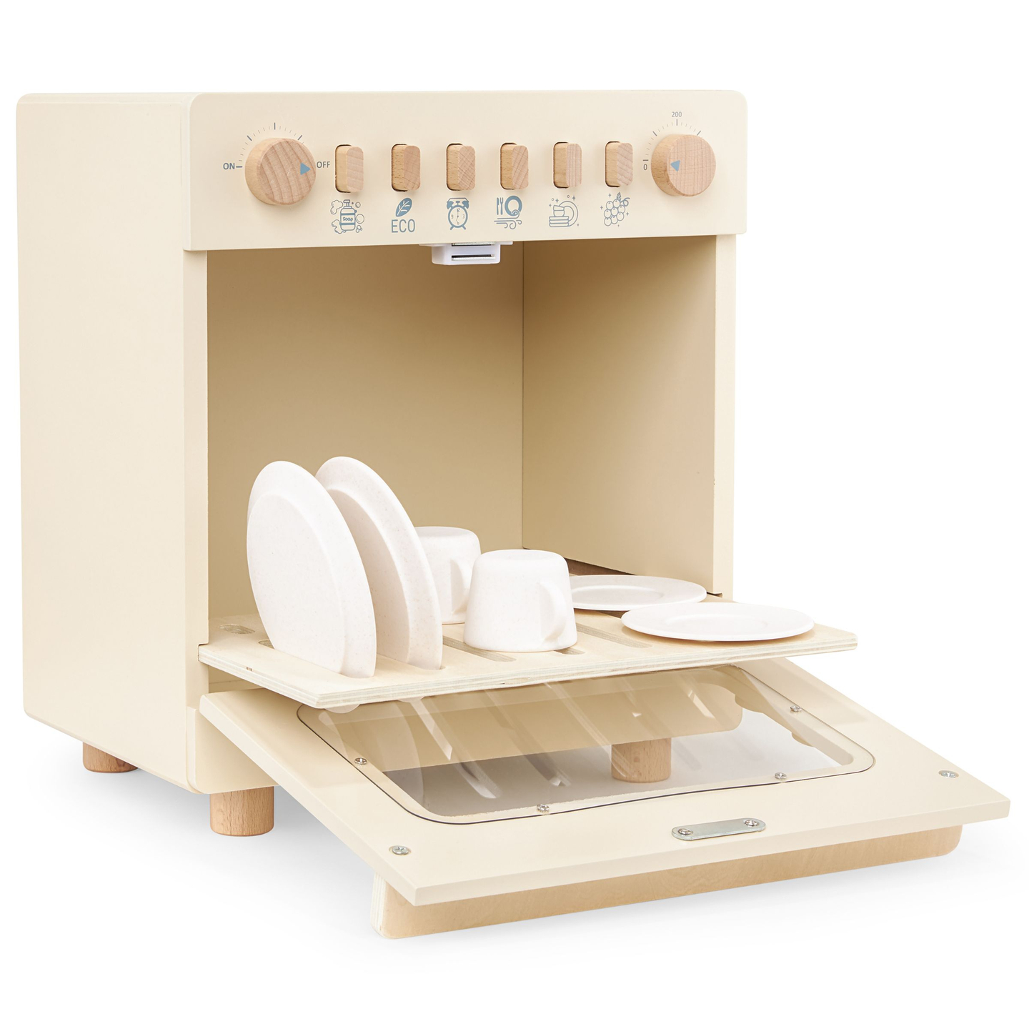 Drevená umývačka riadu s príslušenstvom