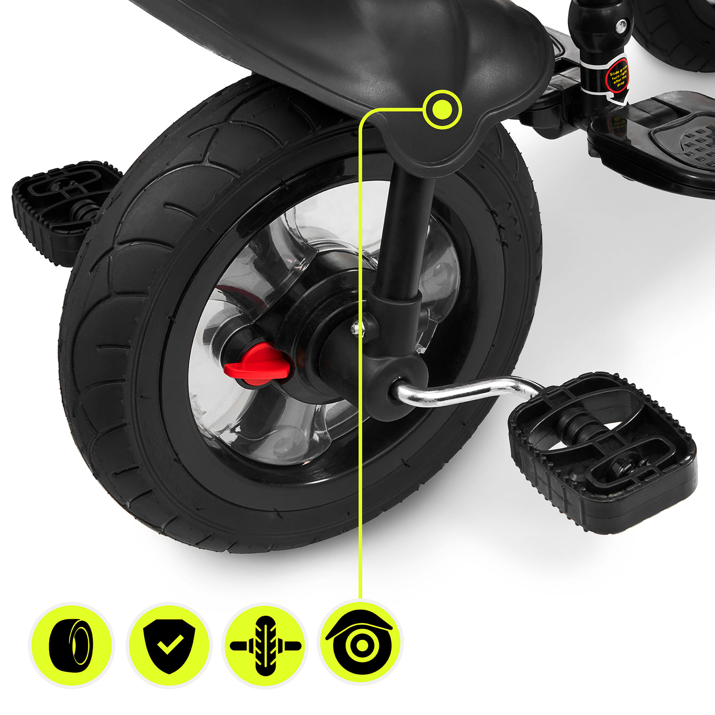 Trojkolka pre deti od 1 do 4 rokov - TOBI FREY - sivá farba - otočná - pumpované kolesá + tlačné koleso