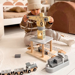 Mobilný prístavný žeriav s magnetickým navijakom a príslušenstvom - drevená súprava