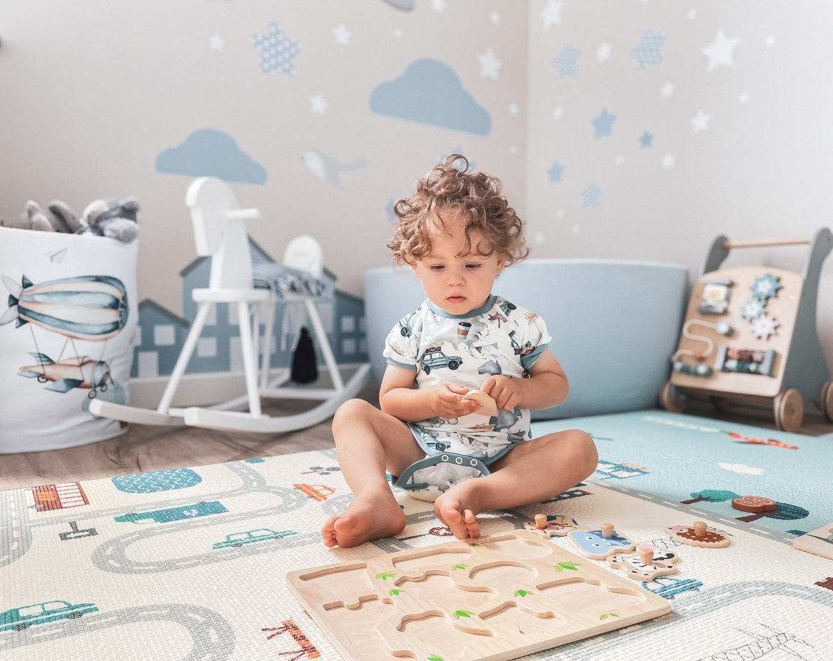 Obojstranná penová podložka XXL - rolka 2 CM (cesta a cikcaky)