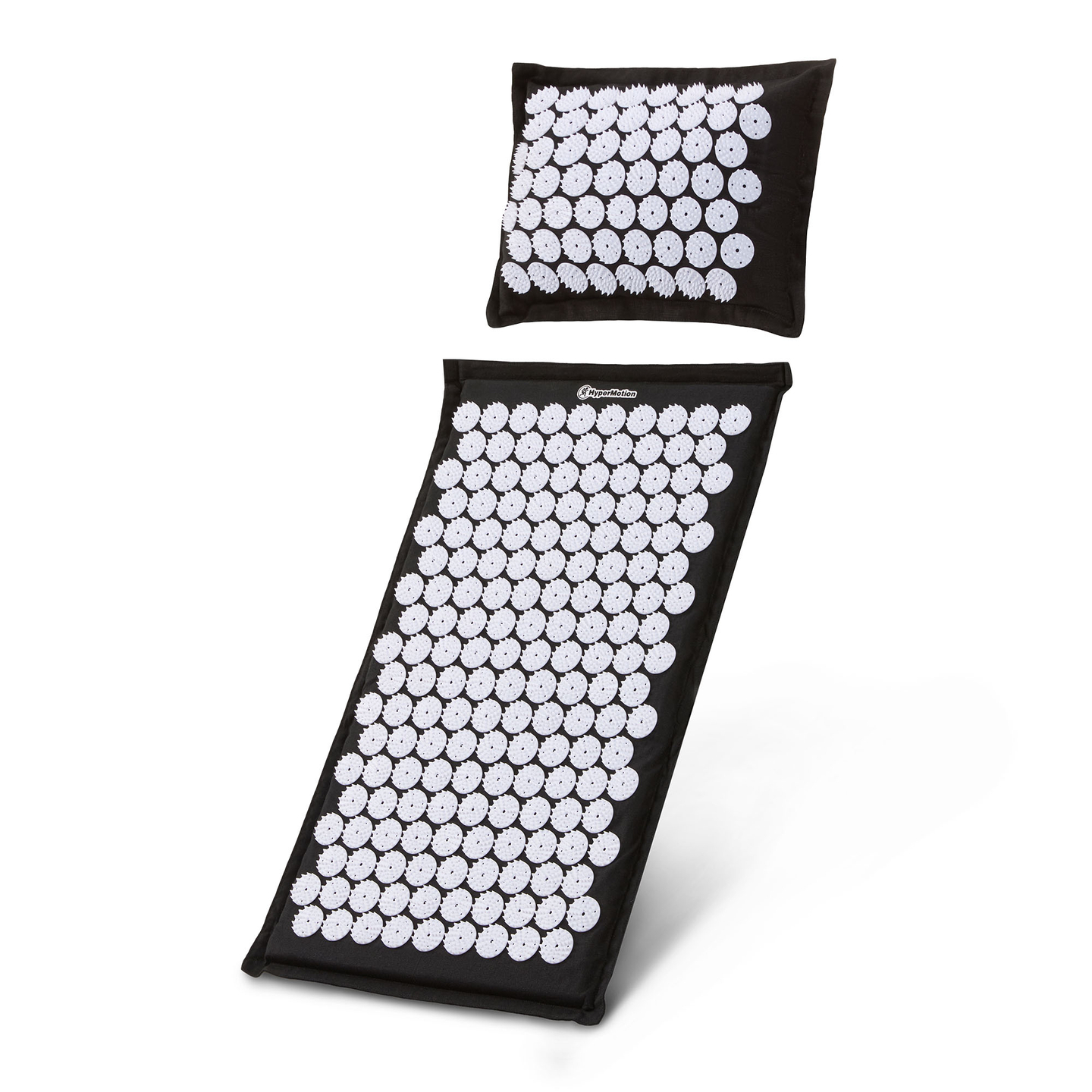 EKO ľanová akupresúrna podložka s kokosovým vláknom a pohánkovým vankúšom – 68 cm HyperMotion čiernobiela