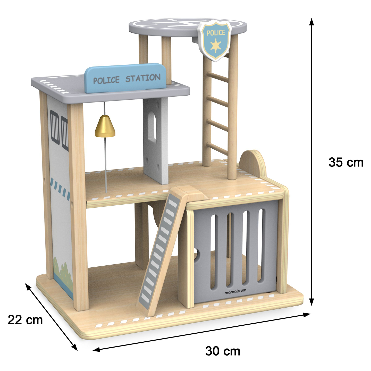Drevená policajná stanica s príslušenstvom