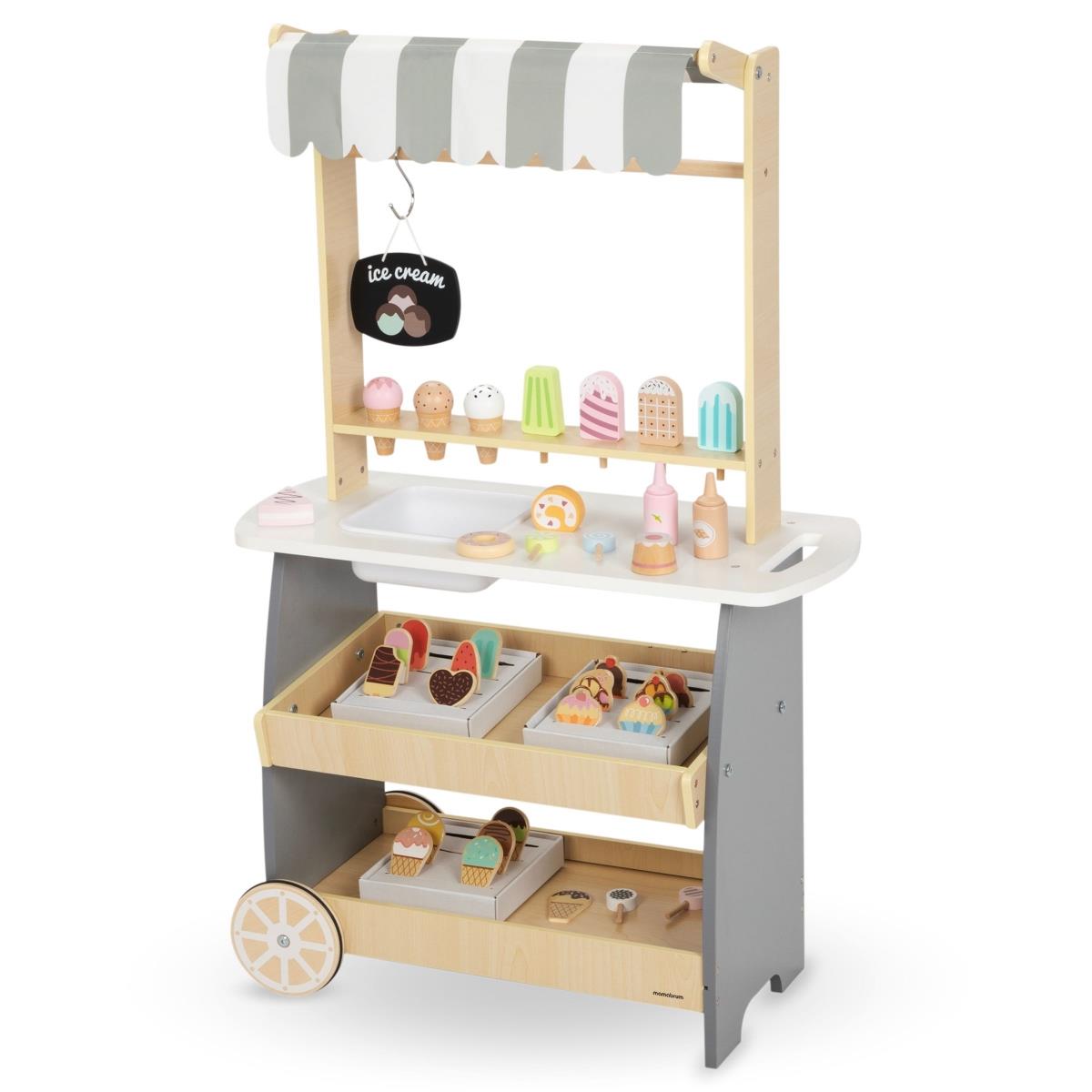 Drevená zmrzlináreň na kolieskach - zmrzlinový vozík