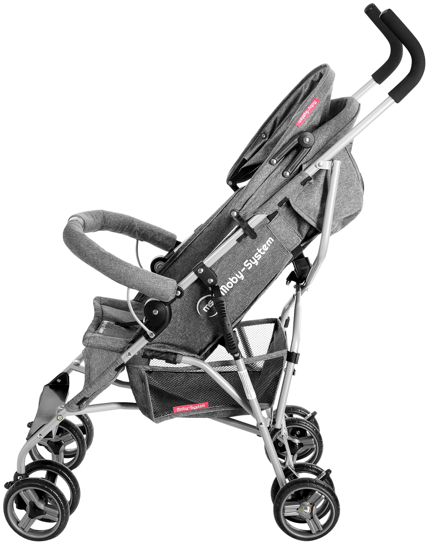 Ľahký skladací kočík Moby-System Barton farba: sivá