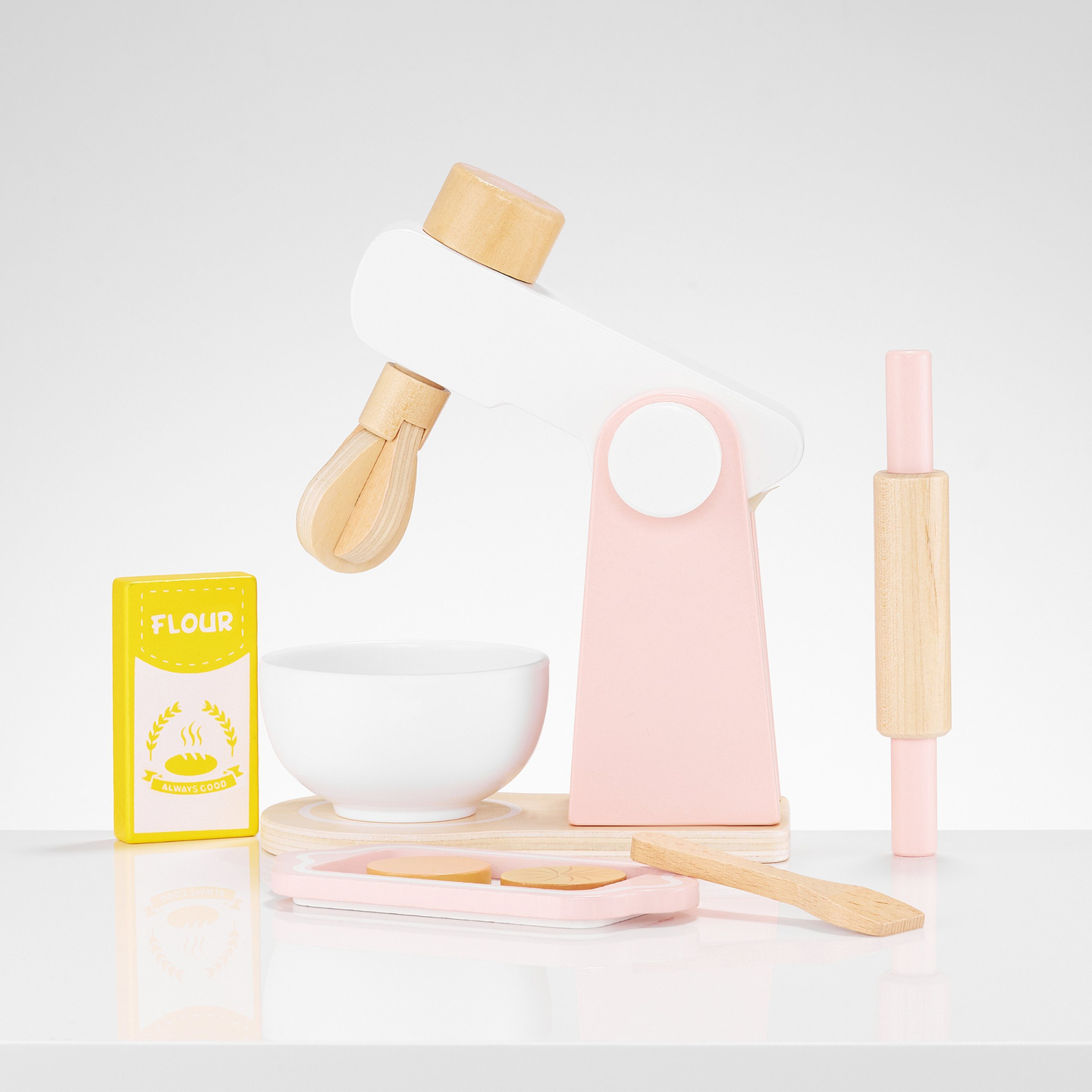 Drevená miešačka na cesto s príslušenstvom, pre deti