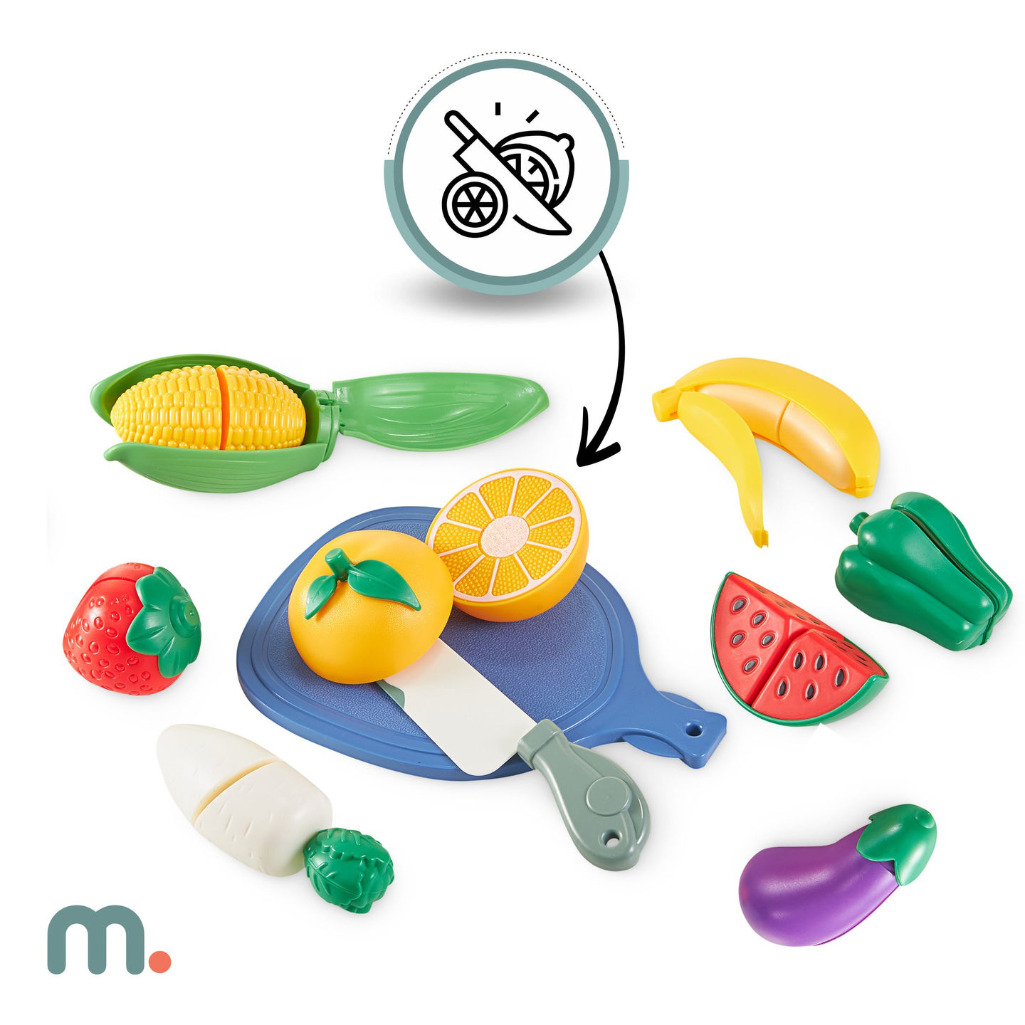 XXXXL veľká drevená interaktívna kuchyňa s LED osvetlením, práčkou, mikrovlnnou rúrou, kávovarom a sadou ovocia a zeleniny - 50 prvkov