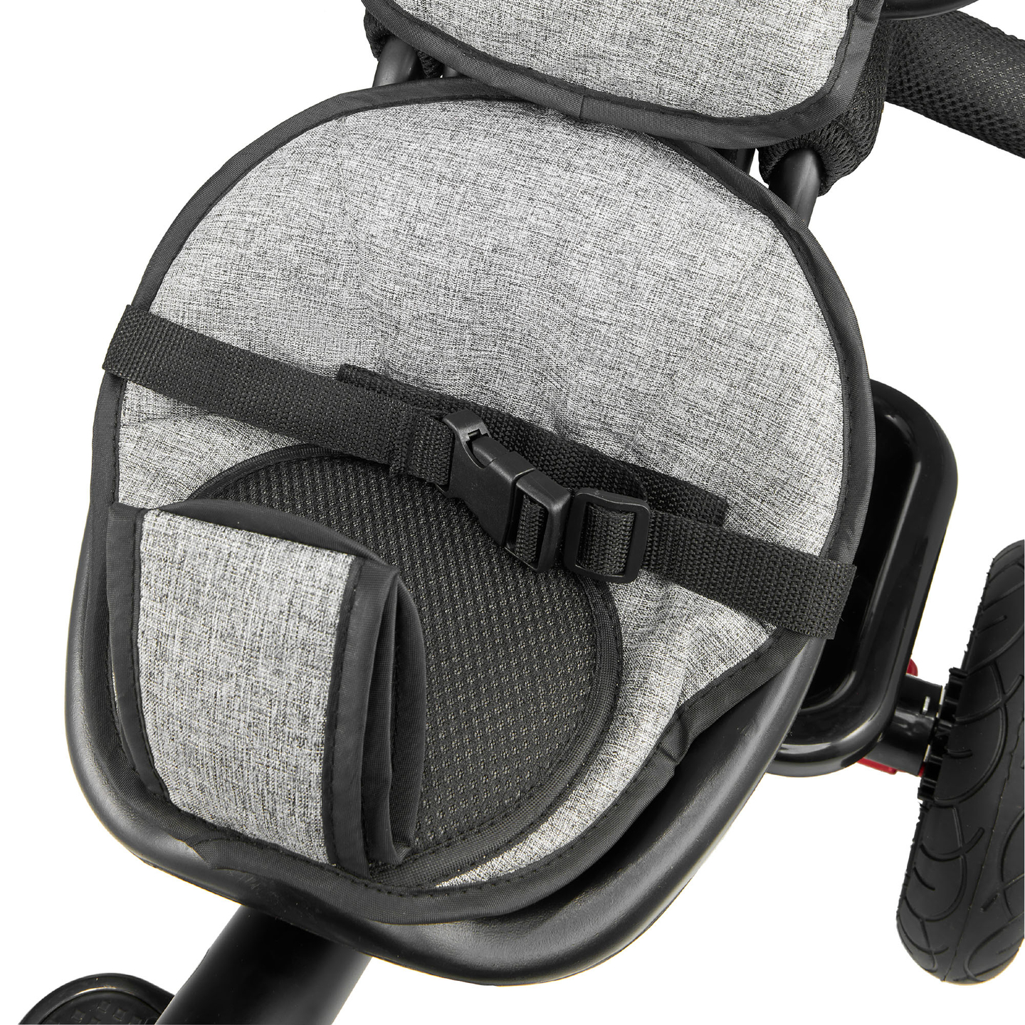 Trojkolka pre deti od 1 do 4 rokov - TOBI FREY - sivá farba - otočná - pumpované kolesá + tlačné koleso