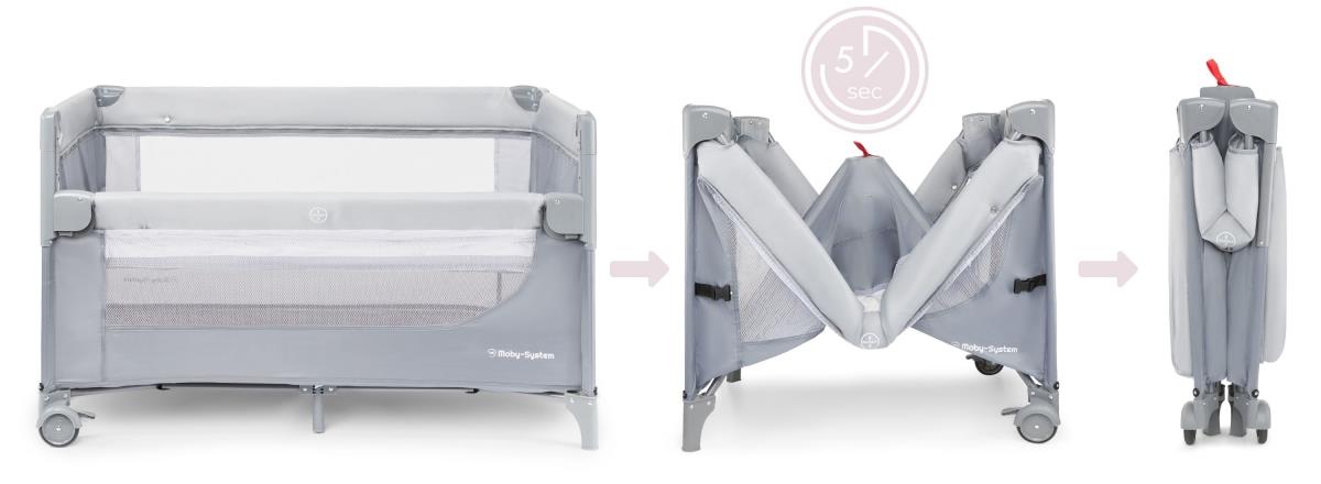 Prenosná postieľka 3 v 1 s prebaľovacím pultom, matracom a taškou na prenášanie