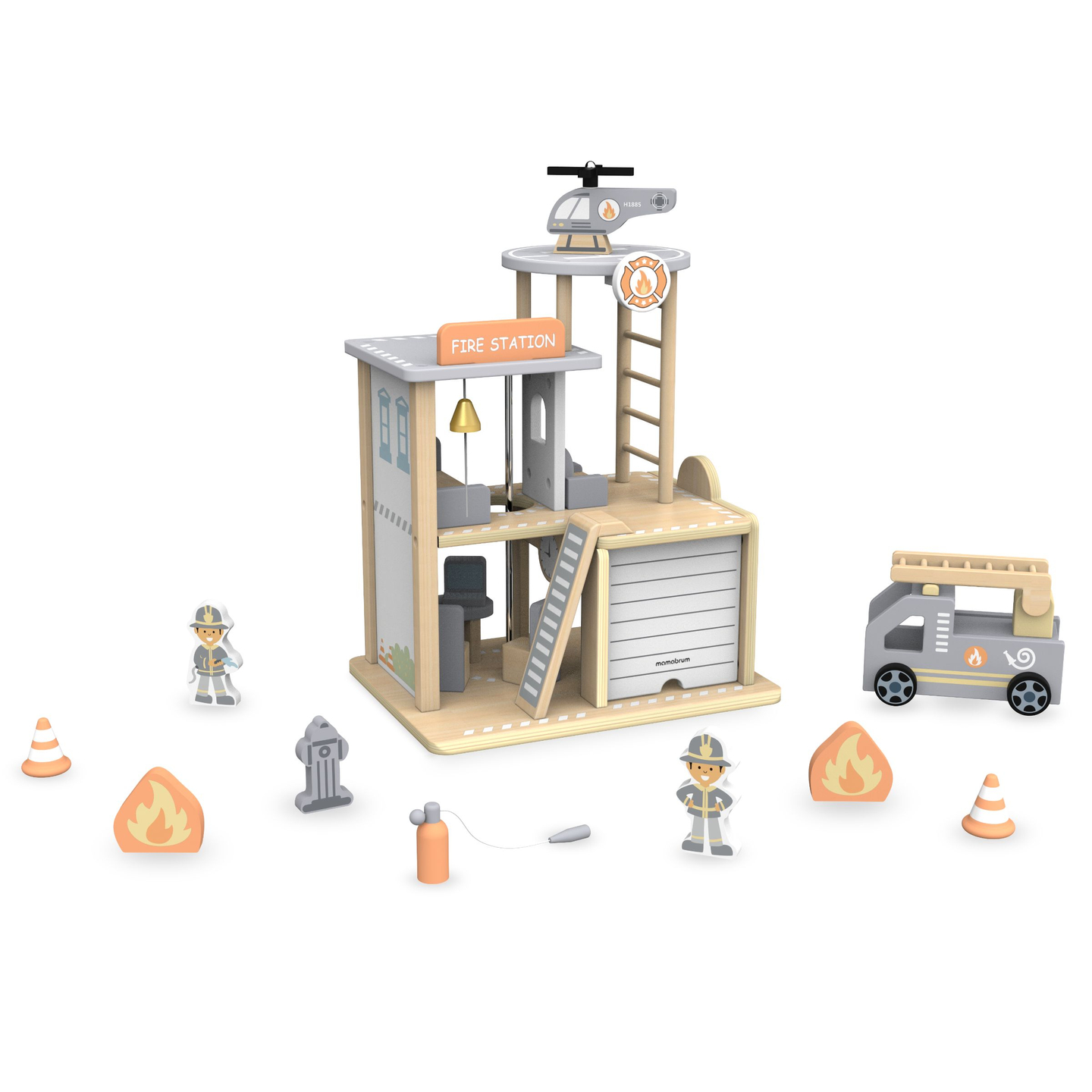 Drevená hasičská stanica s príslušenstvom, hasičský zbor