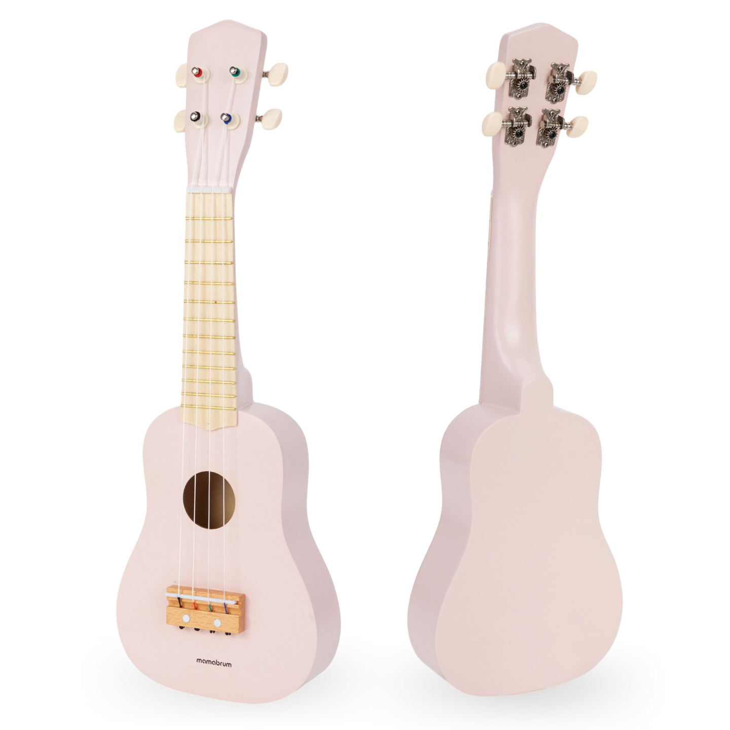 Drevená gitara pre deti - ukulele - ružová farba