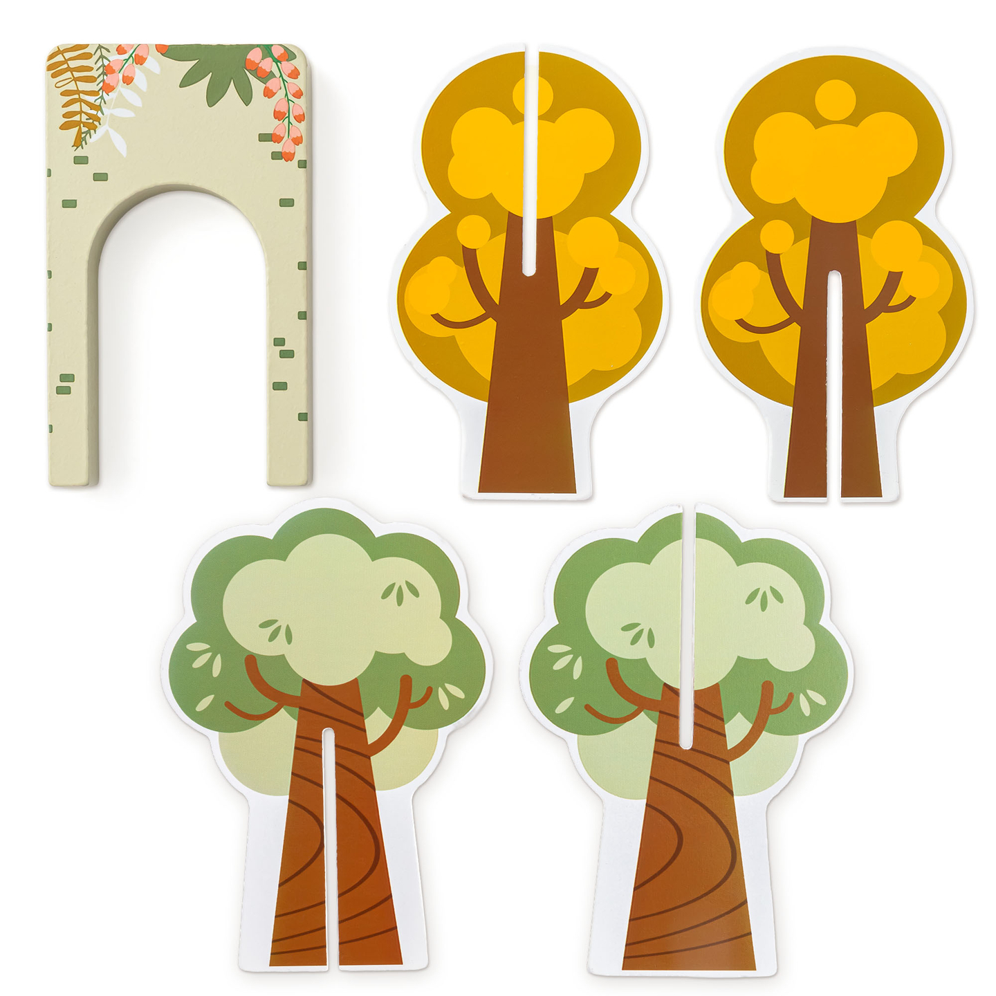 Drevený vláčik do zoo – puzzle, vláčik, koľajnice, zvieratá, most, závora