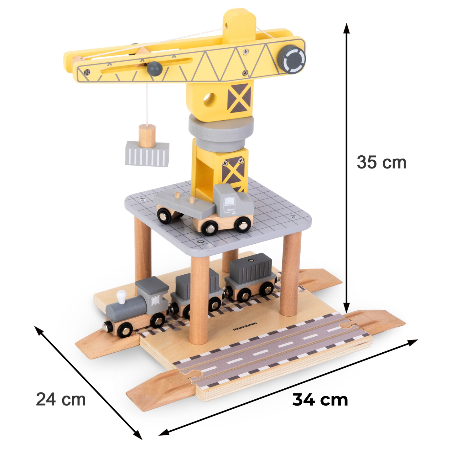 Mobilný prístavný žeriav s magnetickým navijakom a príslušenstvom - drevená súprava