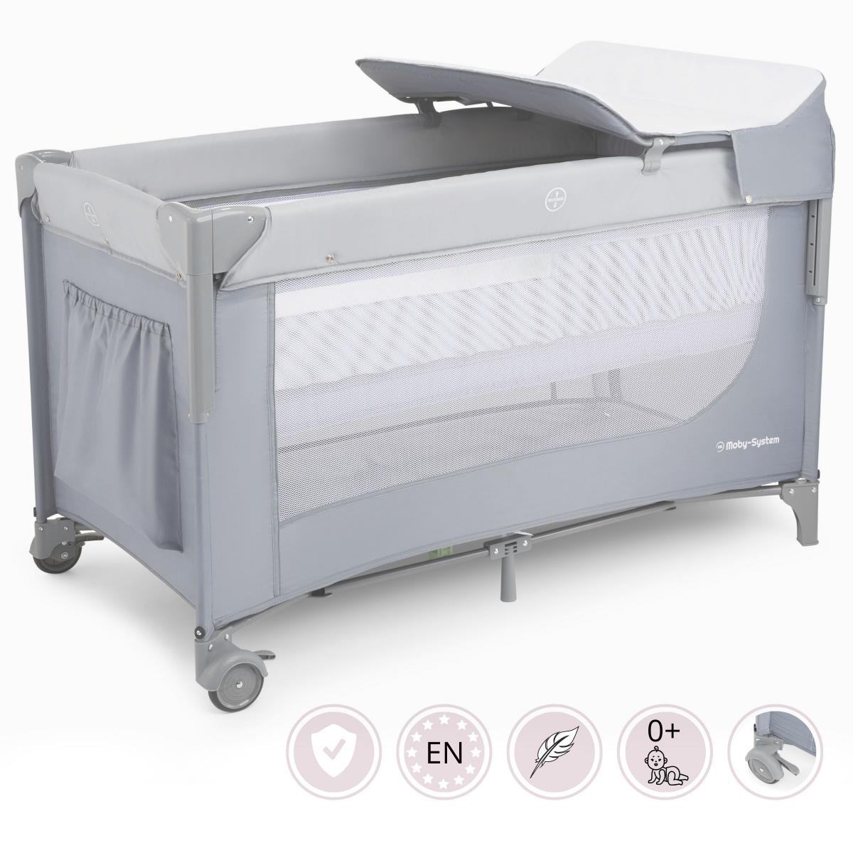 Prenosná postieľka 3 v 1 s prebaľovacím pultom, matracom a taškou na prenášanie