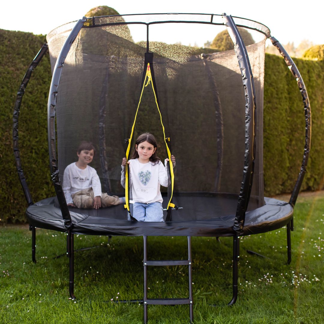 Detská záhradná trampolína HyperMotion - 244 cm 8FT - s rebríkom a vnútornou sieťou - pre dom a záhradu