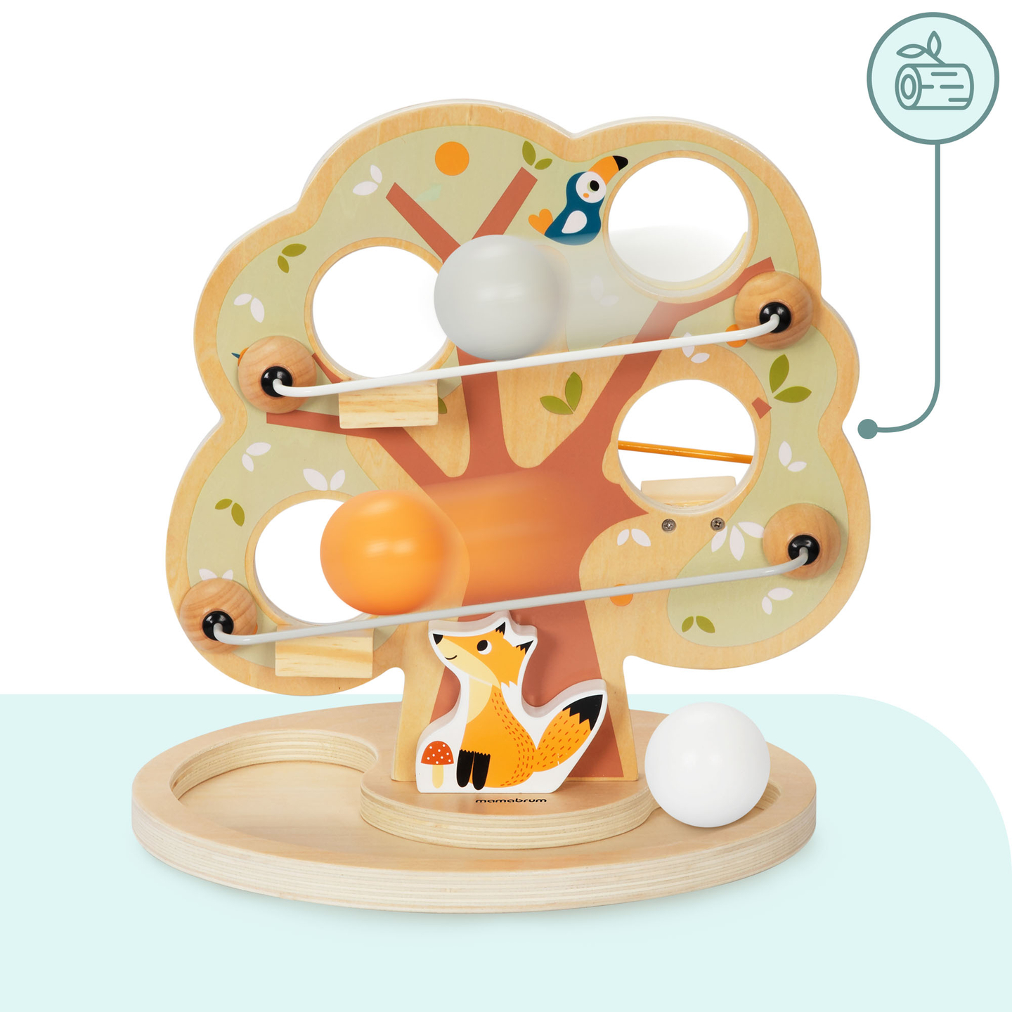 Drevená guľôčková šmýkačka - Zelený strom