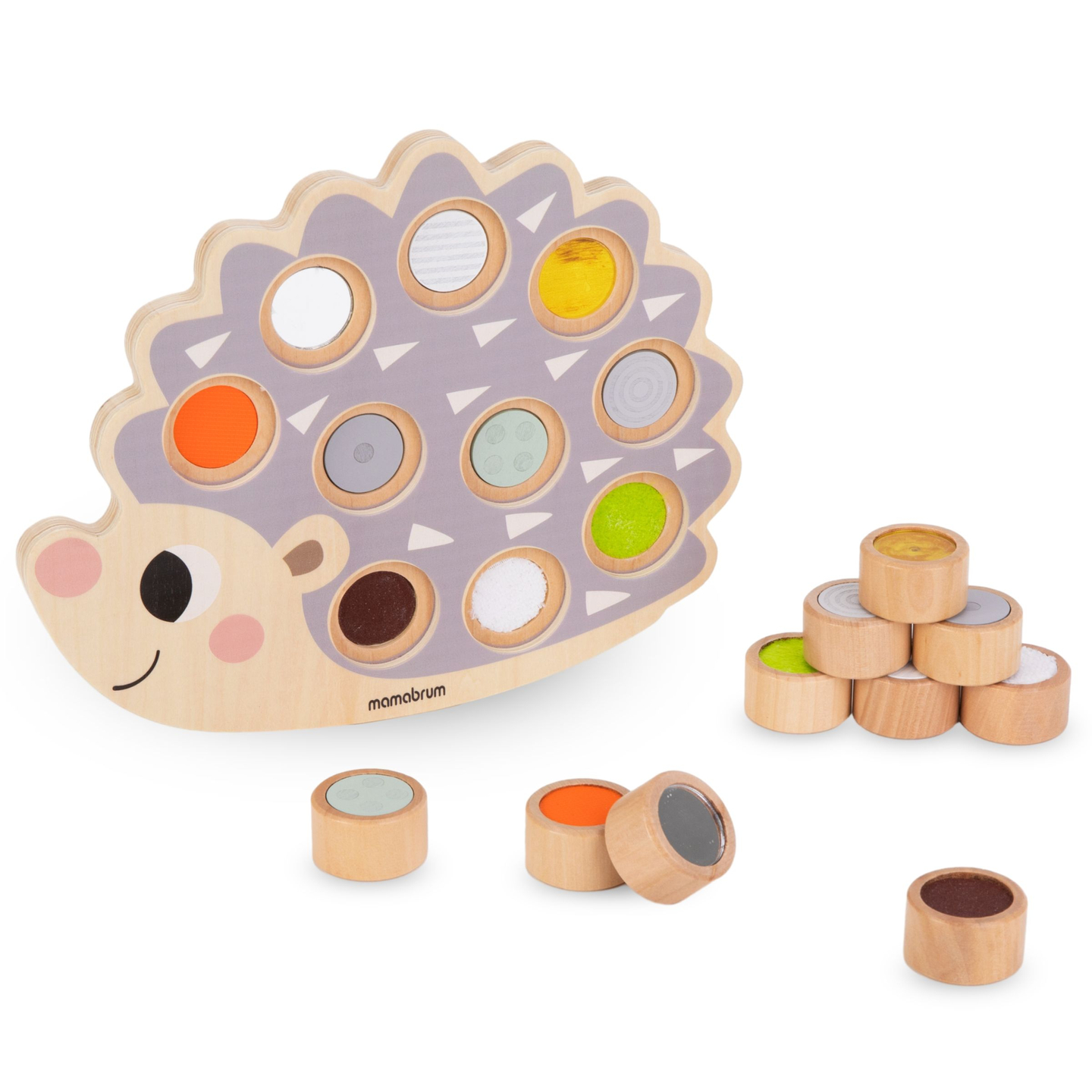 Drevený ježko - Montessori senzorické puzzle