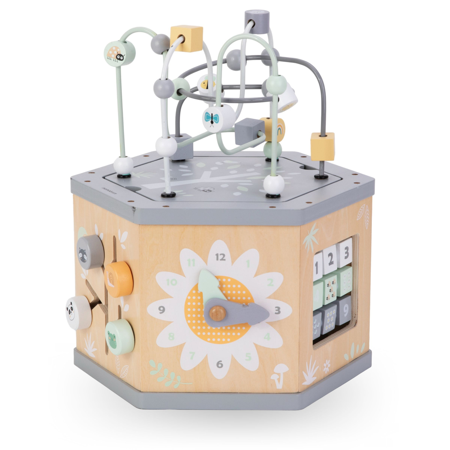 Interaktívna drevená vzdelávacia kocka 7 v 1 - motorická slučka