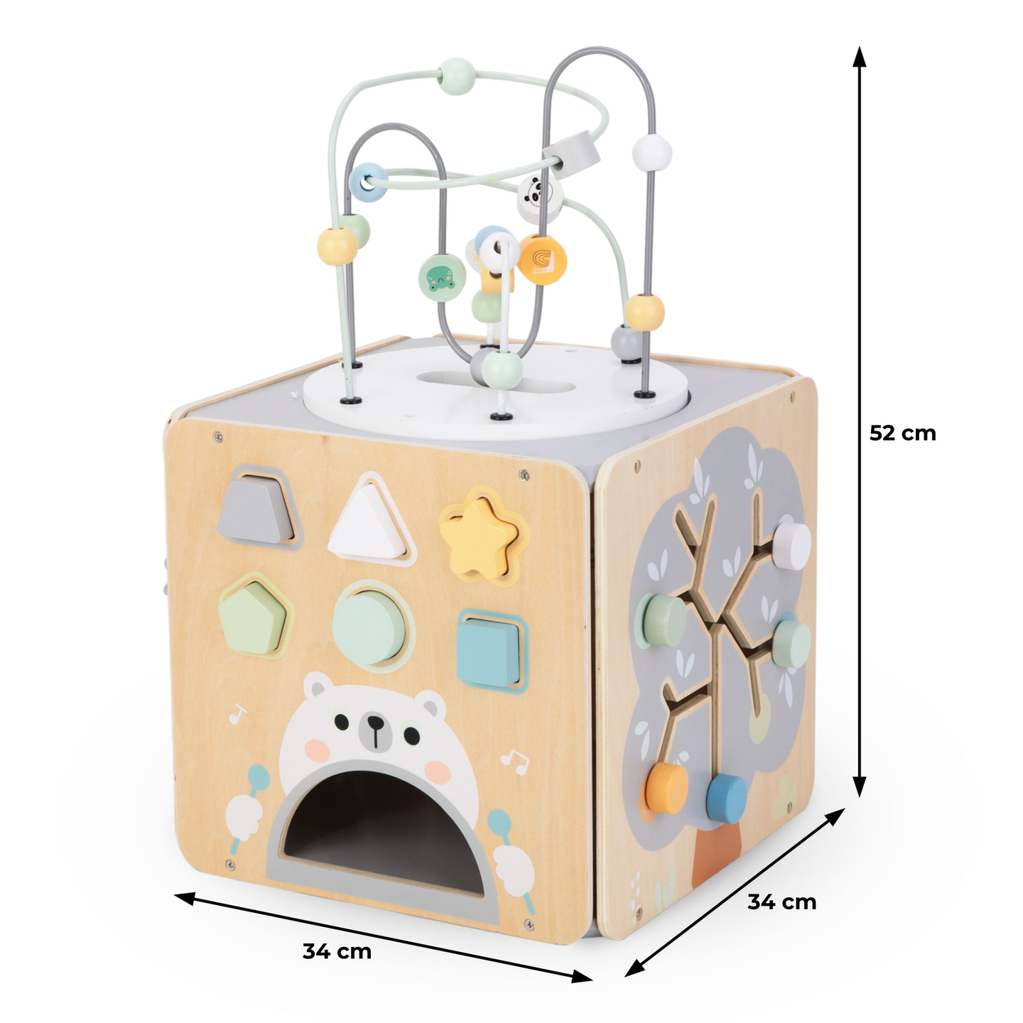 Veľká drevená kocka so slučkou - Montessori