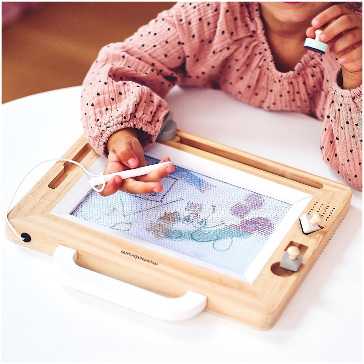 Drevený zošit s pečiatkami - doska na kreslenie