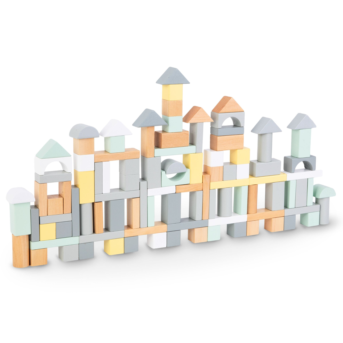 Pastelové drevené bloky - sada 100 XL kusov