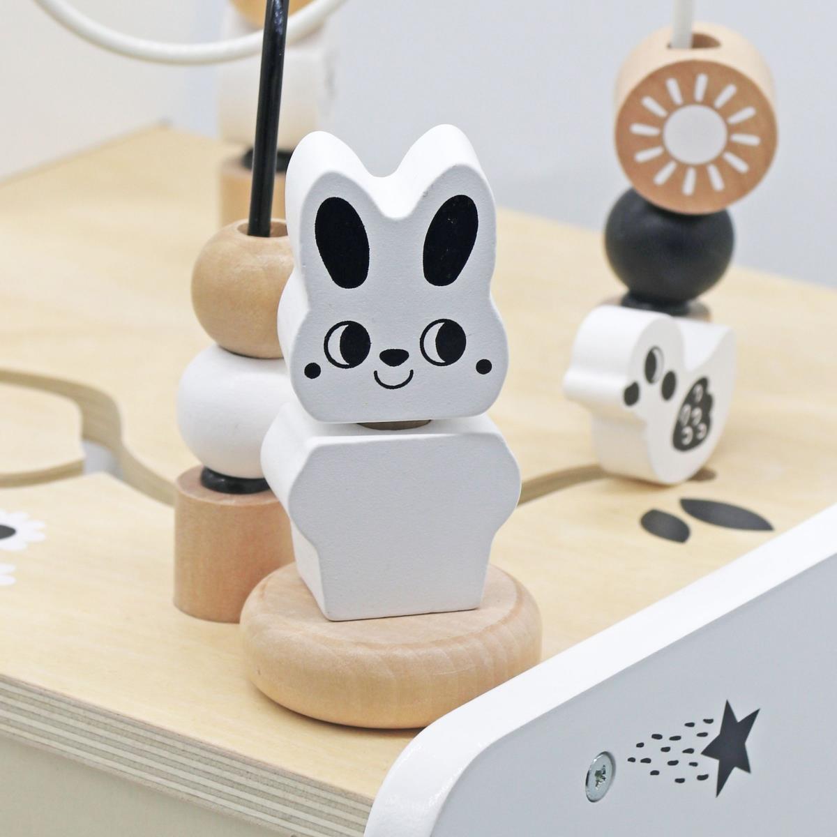 Drevený kočík 6v1, chodítko s funkciou učebného stola