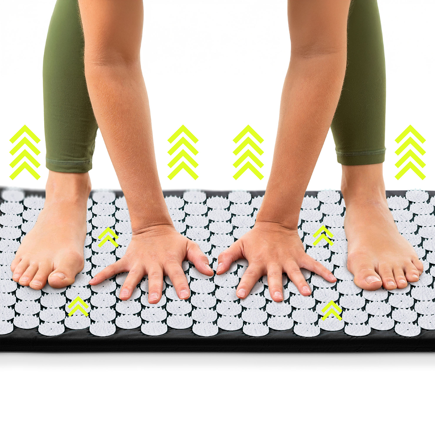 Akupresúrna podložka s vankúšom a poťahom - 72 cm HyperMotion čiernobiela