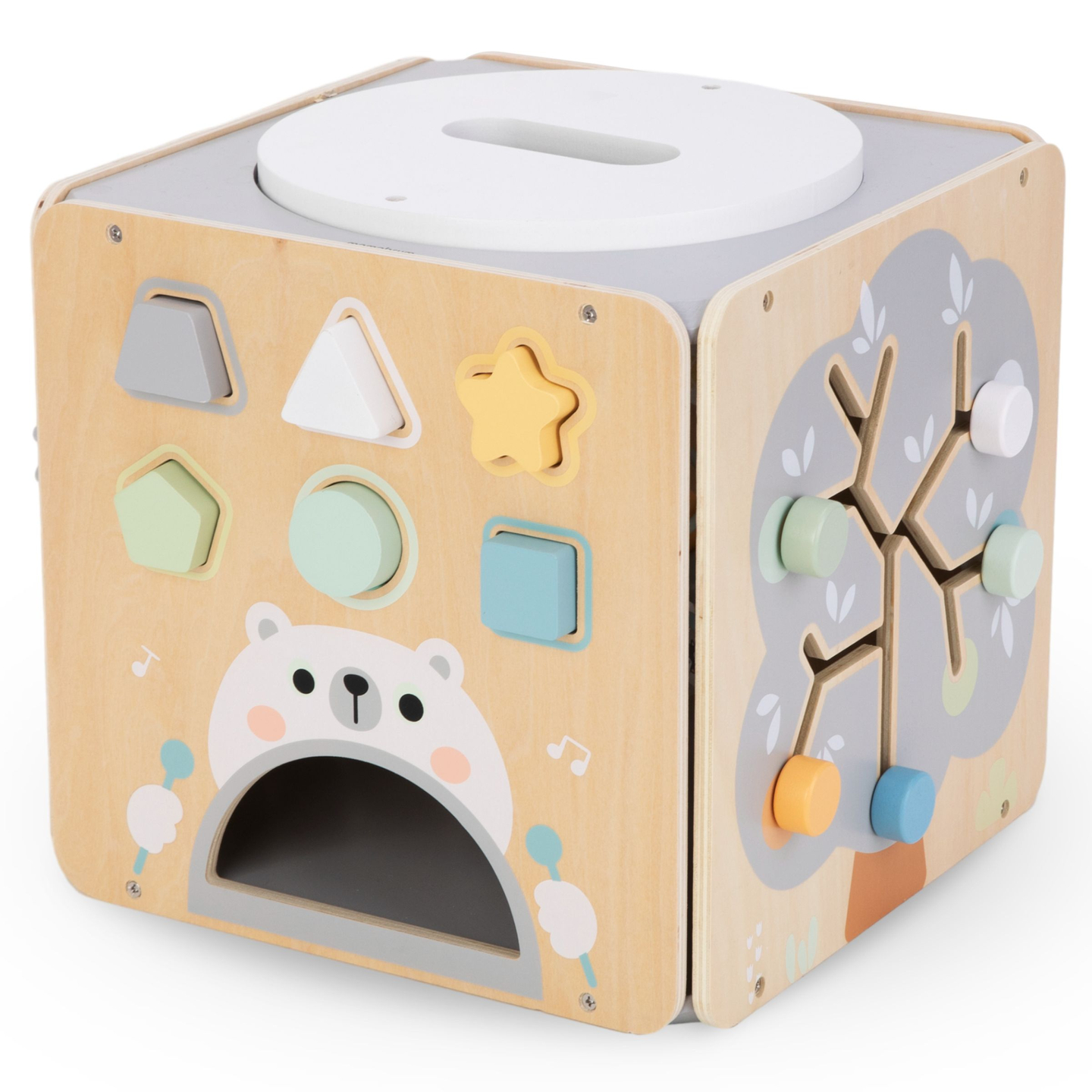 Veľká drevená kocka so slučkou - Montessori