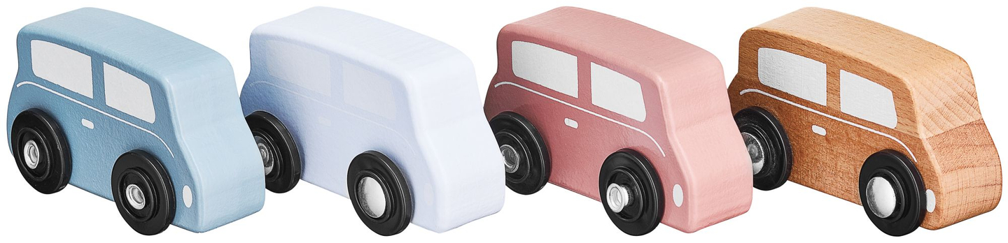 Drevený nákladný príves so 4 autami