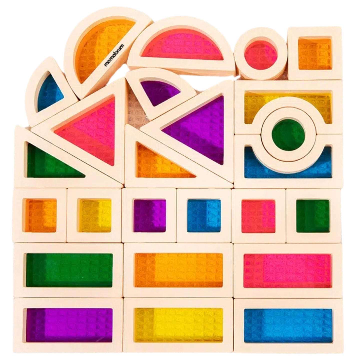 Dúhové drevené kocky - 25 prvkov