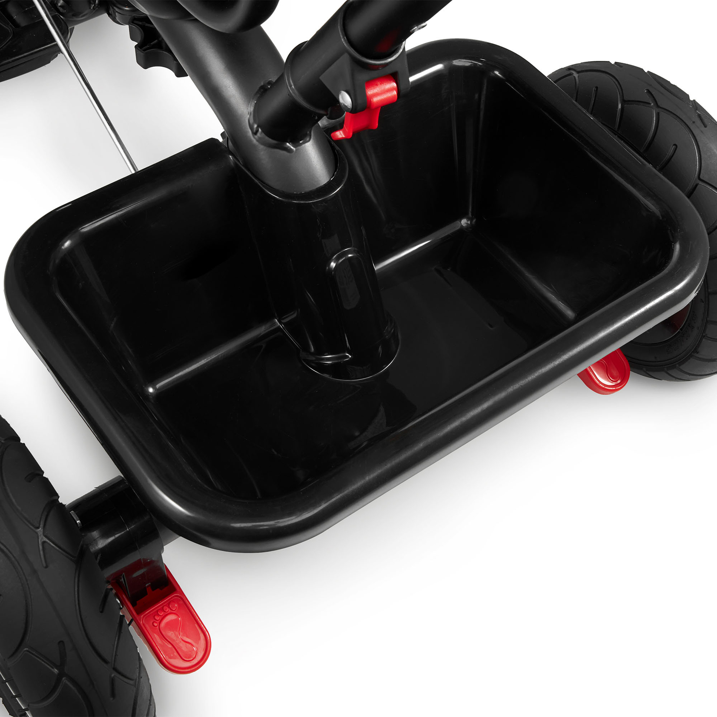 Trojkolka pre deti od 1 do 4 rokov - TOBI FREY - sivá farba - otočná - pumpované kolesá + tlačné koleso