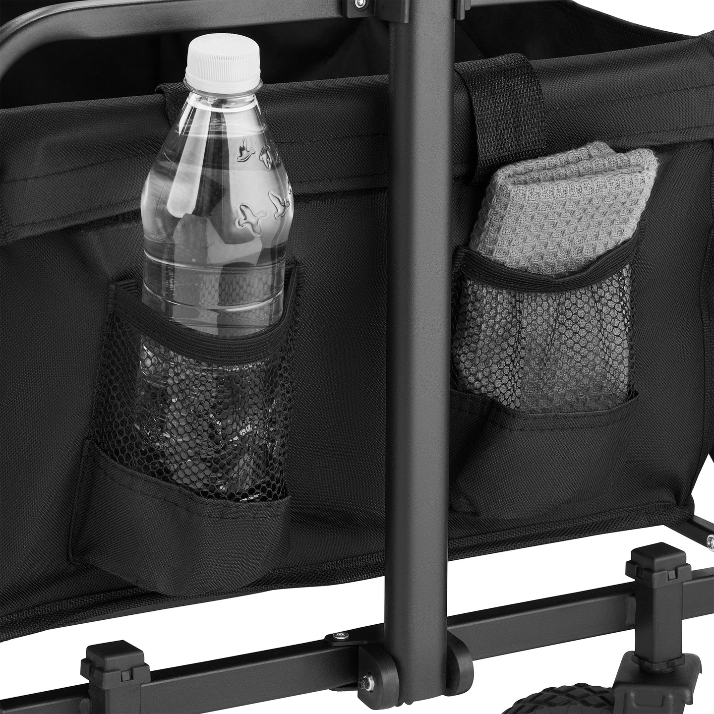 Skladací plážový vozík HyperMotion - čierny, 80 kg