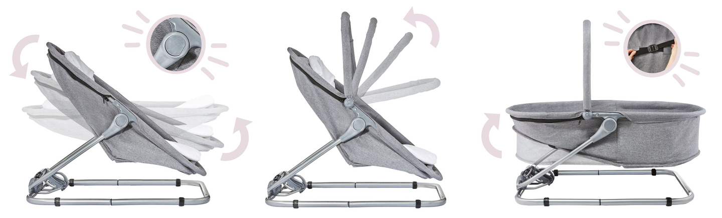 Lehátko + plávacie sedadlo + detská postieľka 3 v 1 - Moby-System MILA