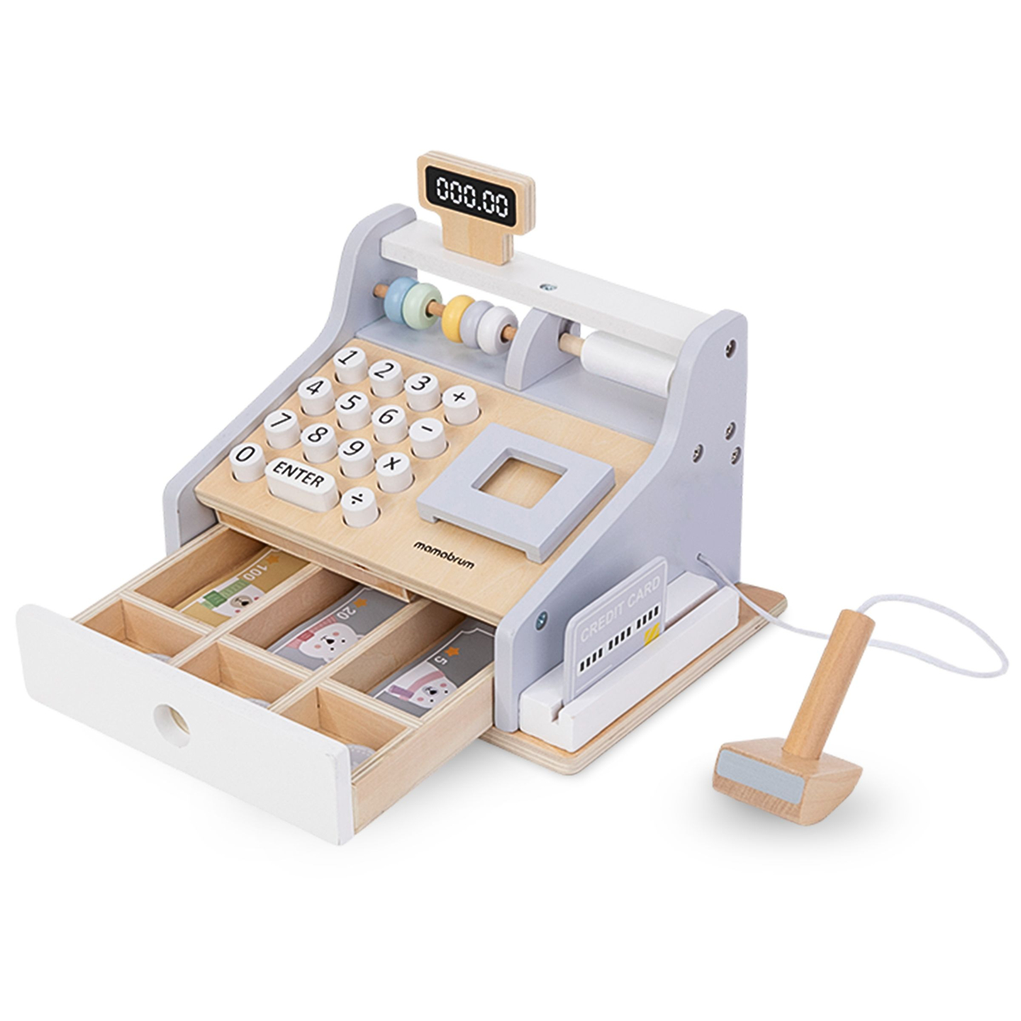 Drevená pokladňa s príslušenstvom