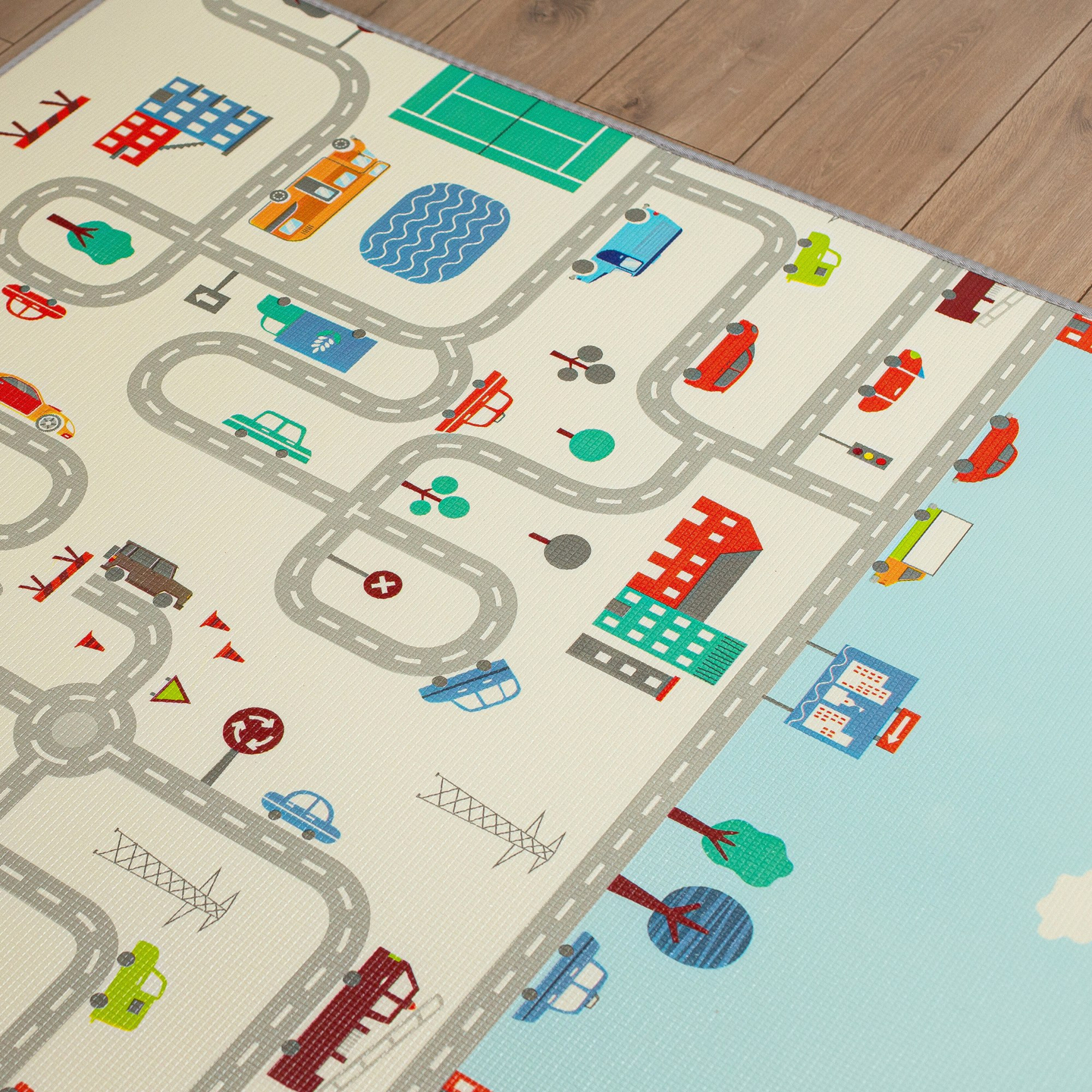 Obojstranná penová podložka XXL - rolka 2 CM (cesta a cikcaky)