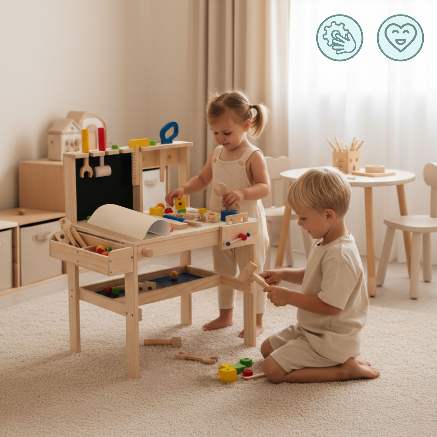 Drevená súprava pre domácich majstrov XXL - 75 dielov