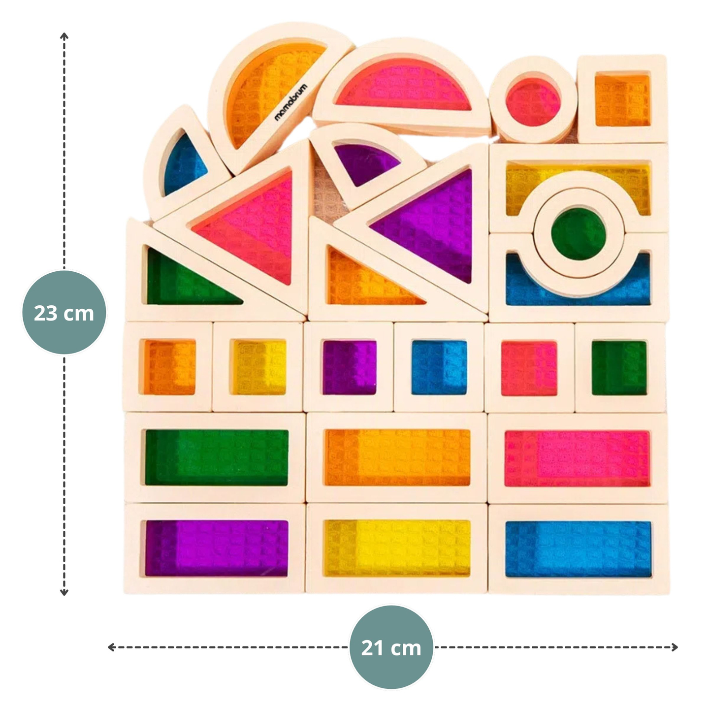 Dúhové drevené kocky - 25 prvkov