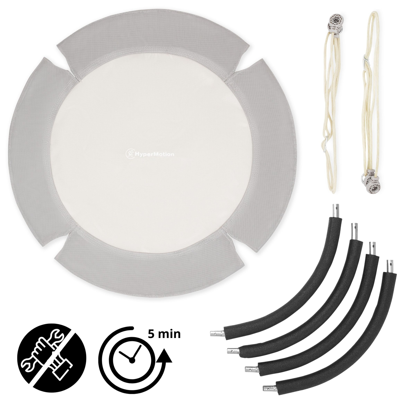 Hojdačka HyperMotion Bocianie hniezdo - priemer 100 cm, sivá farba