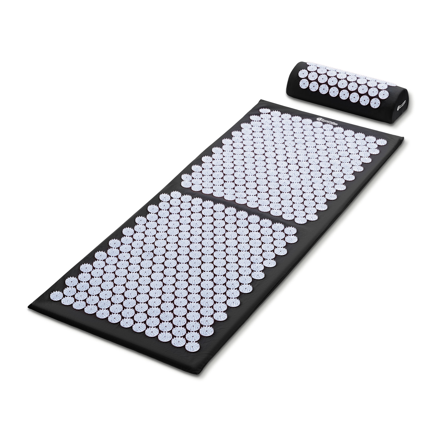 Veľká akupresúrna podložka s vankúšom a poťahom - 130 cm HyperMotion čiernobiela