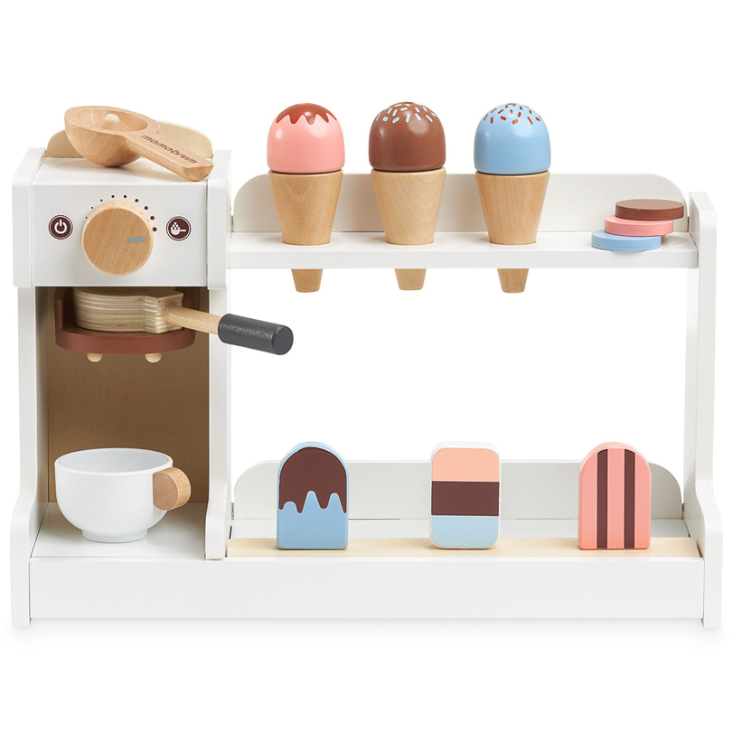 Drevená zmrzlináreň s kávovarom - kaviareň s príslušenstvom