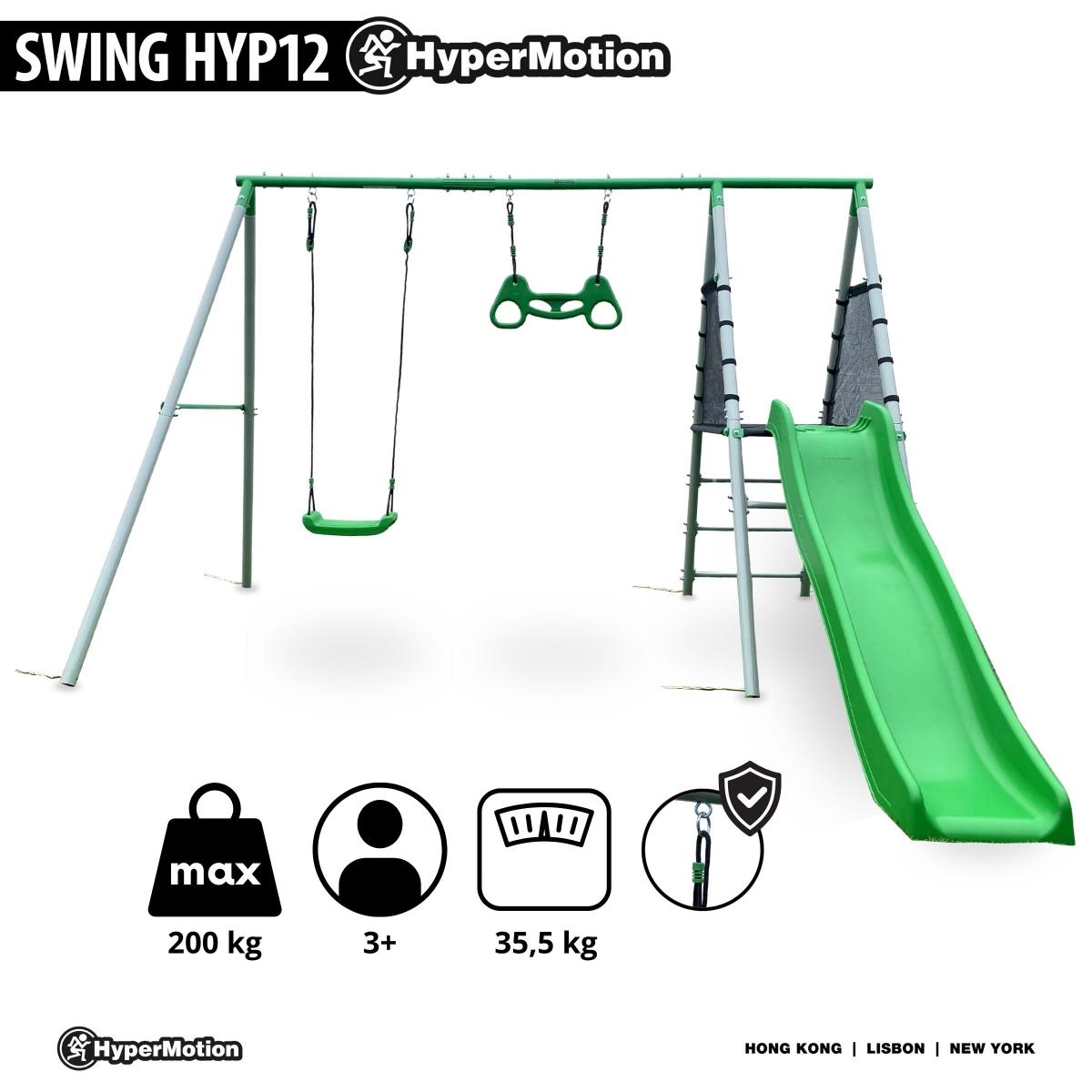 XXL záhradné ihrisko pre deti s hojdačkou, gymnastickou hrazdou a šmykľavkou