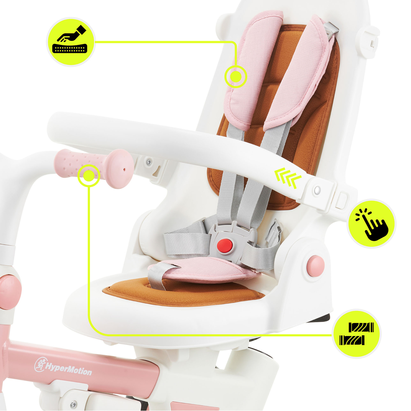 Multifunkčná trojkolka 8v1 TOBI FOREST - ružová