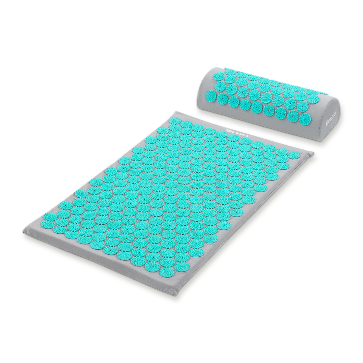 Akupresúrna podložka s vankúšom a poťahom - 72 cm HyperMotion sivo-mätová