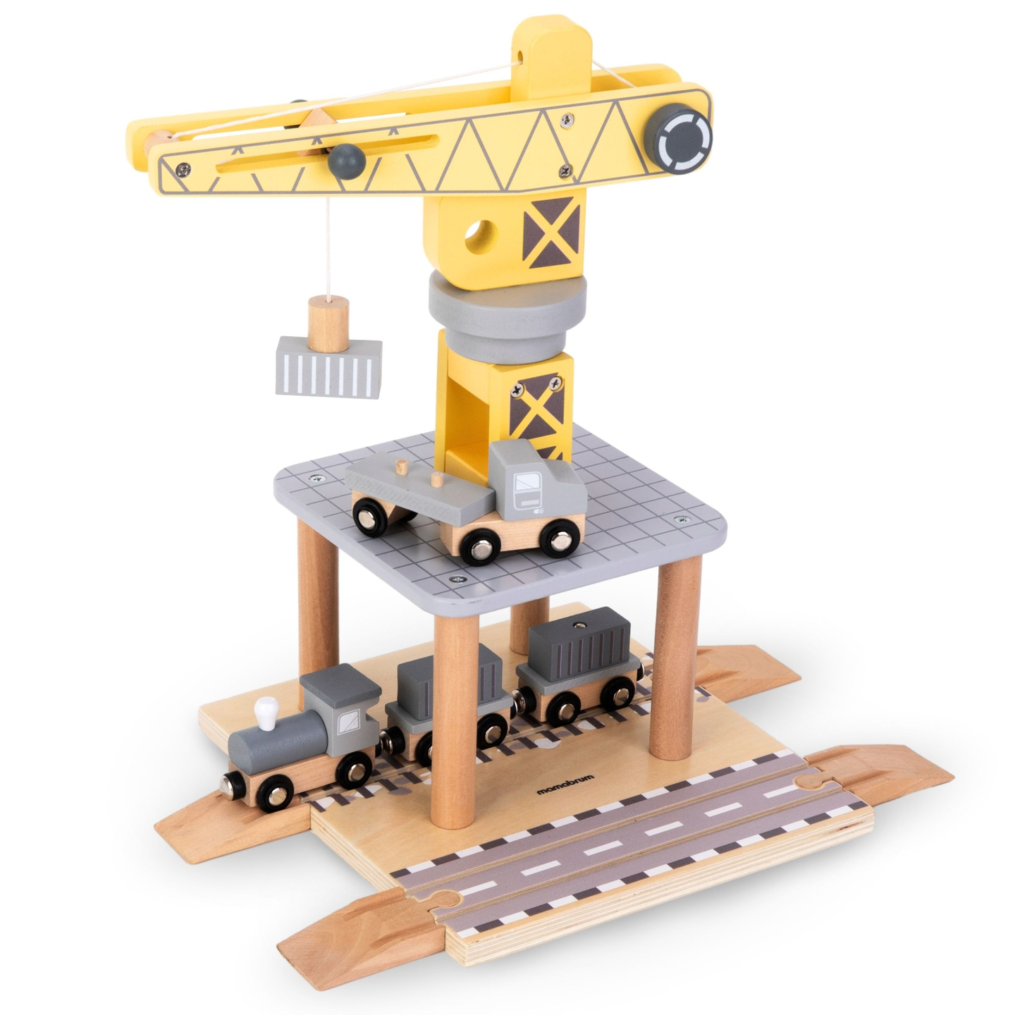 Mobilný prístavný žeriav s magnetickým navijakom a príslušenstvom - drevená súprava