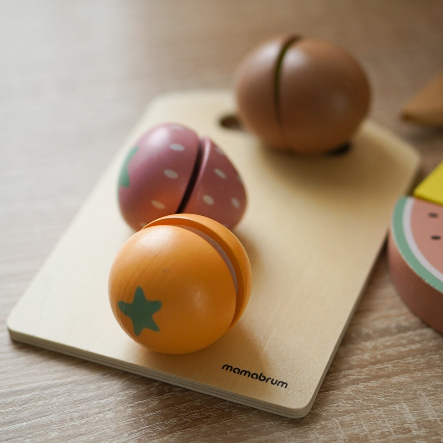 Drevené krájanie ovocia - sada